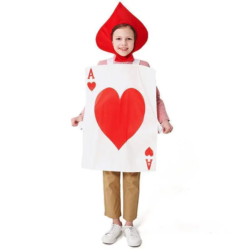 red-queen-poker-guard-loween-costume-children's-performance-game-par-clothes-pu-material-spring-season-ktv-dres