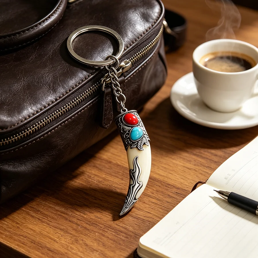 Unique Wolf Keychain Unisex 4 Styles Available Hiphop Rock Backpack Car Charm Pendant Viking Accessories Couple Key Ring