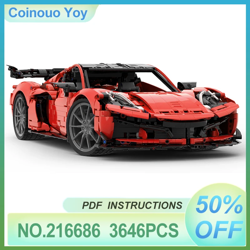 MOC-216686 novo zr1 roadster veículo de corrida vermelho 42172 coupe modelo blocos de construção tijolos quebra-cabeça crianças brinquedos diy presentes natal menino