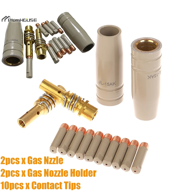 14Pcs Non-stick Welding Slag European Airless Gas Protection Gun Machine Protective Sleeve 15AK Coating Protection Nozzle