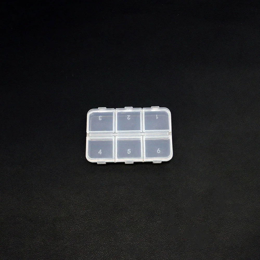 Multi-Compartment Transparent Plastic Jewelry Packaging Boxes 47x75mm Rectangular Flip-Top Small Bead Accessory Storage Tool