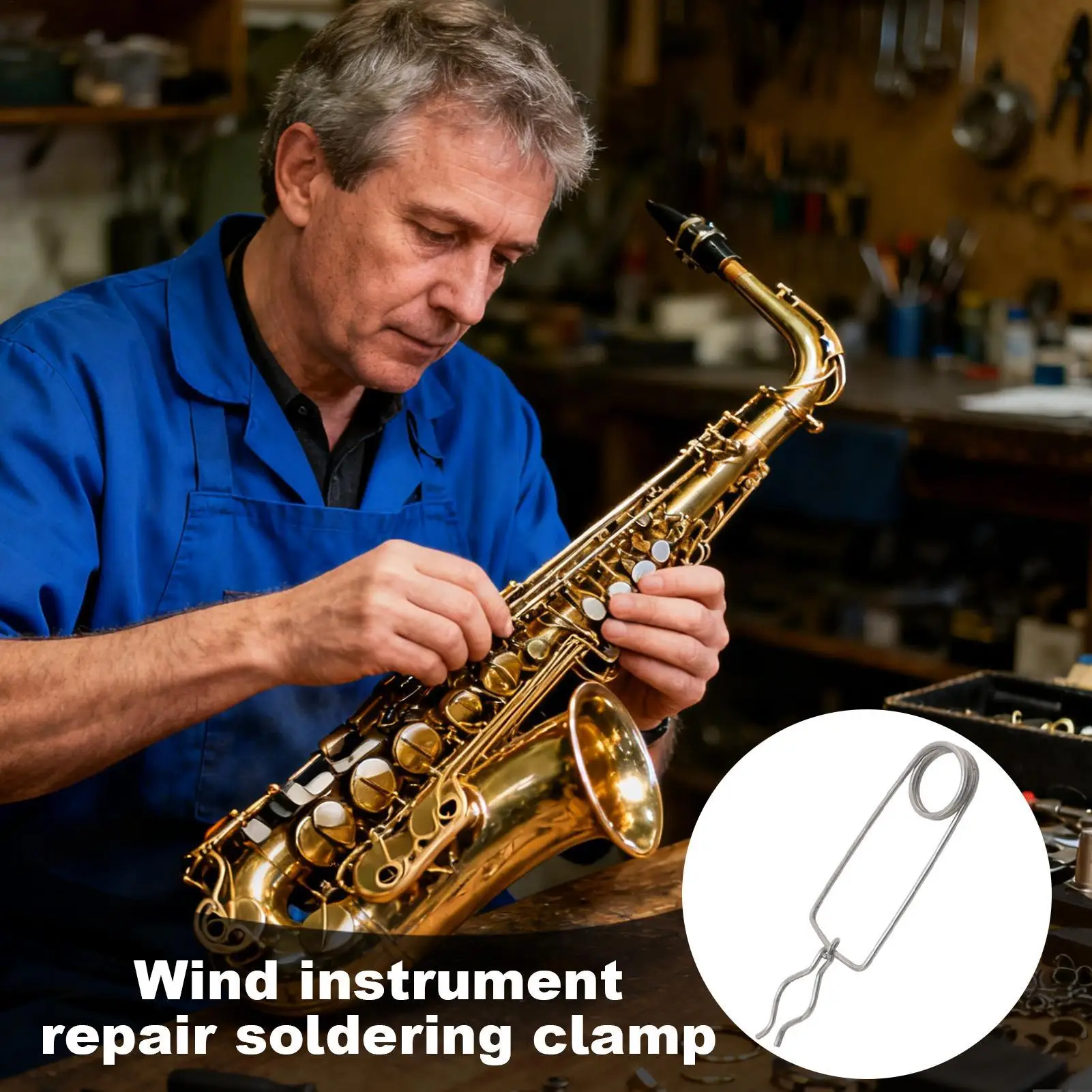 Wind Instrument Repair Clamp Flute Saxophone Soldering Jig for Brass Woodwind Instrument Maintenance, Repair Tool for Technician