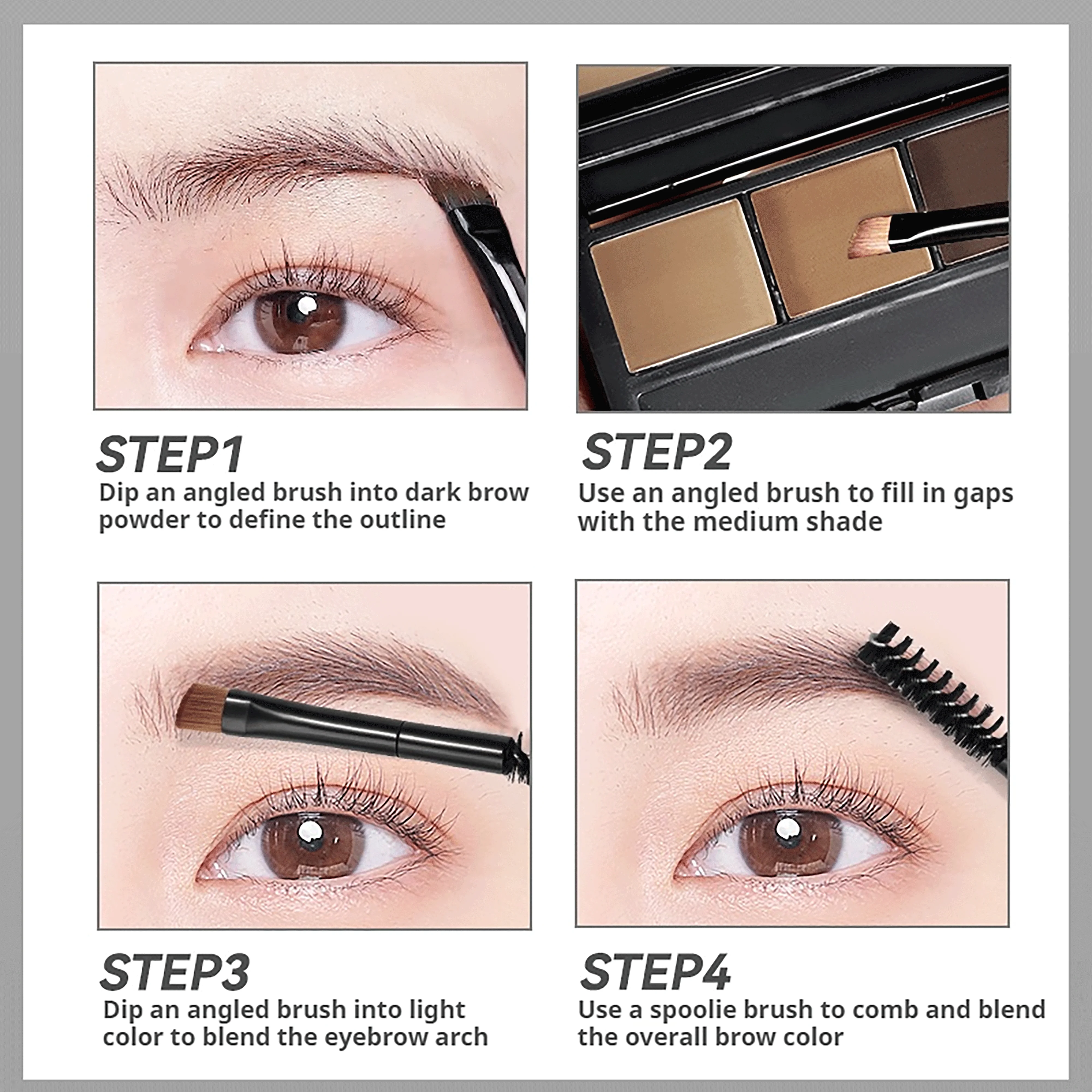 NOVO Polvere per sopracciglia tricolore impermeabile e resistente al sudore per l'uso quotidiano, riunioni e celebrazioni di Capodanno.