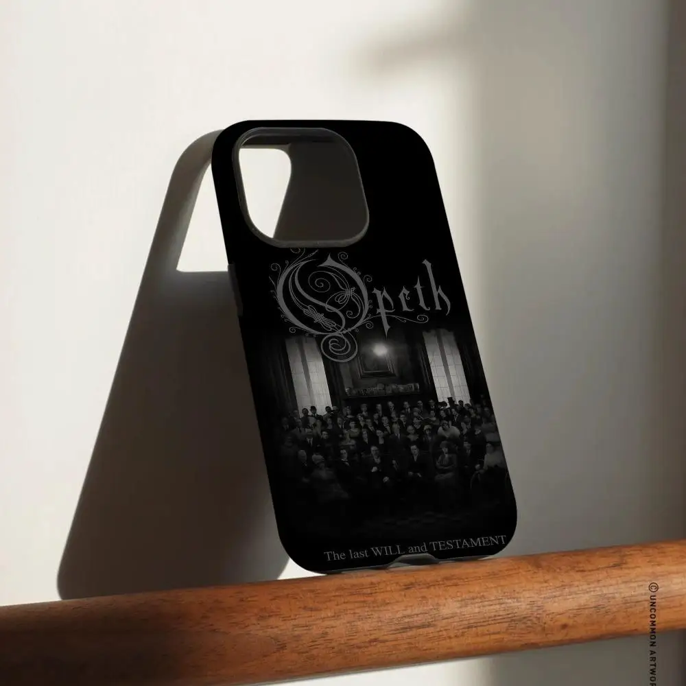Band O-Opeth Handyhülle für iPhone 17, 16, 15, 14, 13, 12 Pro Max Plus, glänzende HD-Doppelschicht-Flüssigkeitshartschale