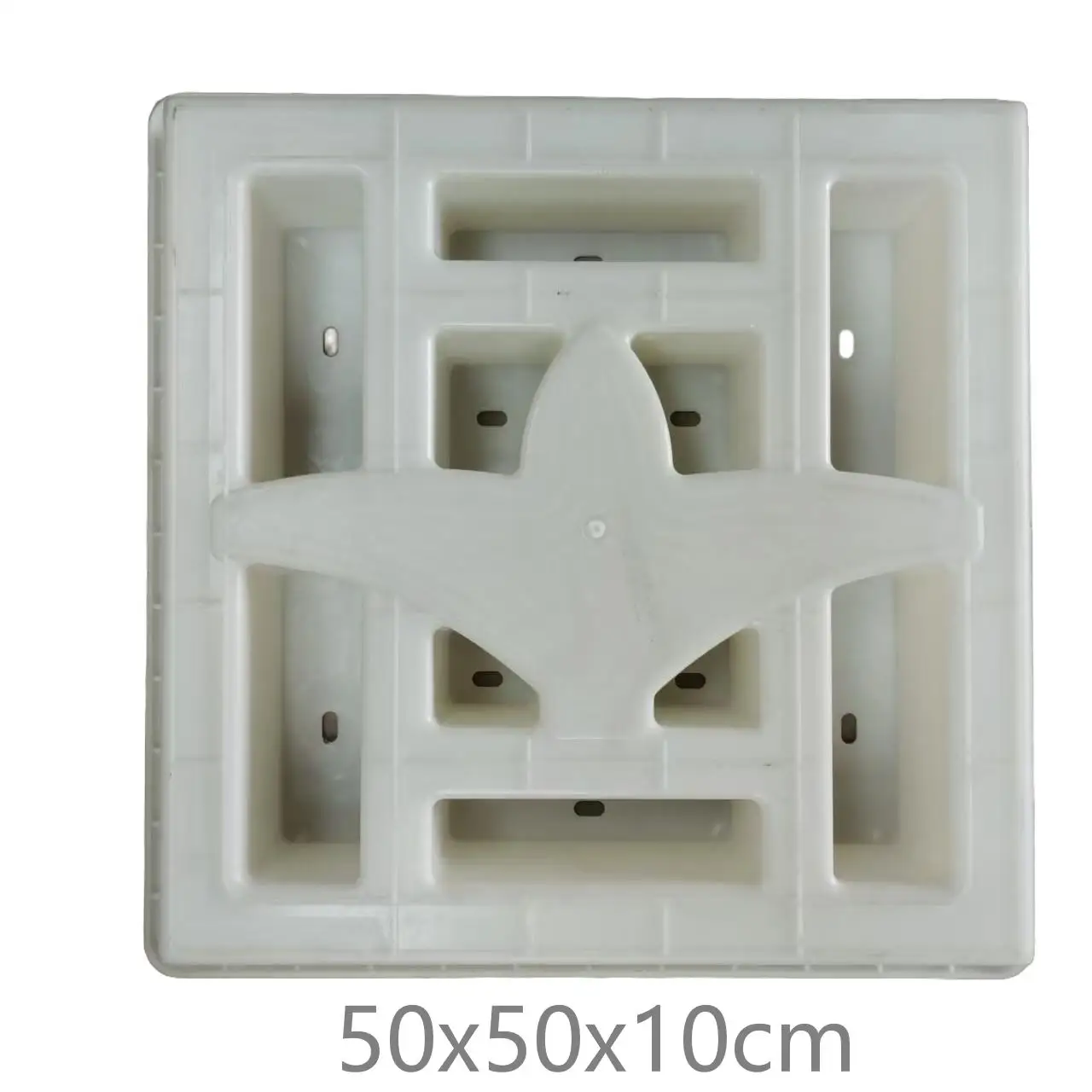 Plastic Concrete Breeze Block Mold 50x50x10cm PP Hollow Cement Flower Window Mold DIY Garden Decorative Screen Wall Brick Mould