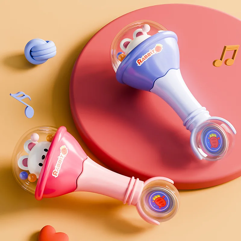 Baby Rattle Toy Set Newborn Infant Shaker Grasping Training Ring Bell Shaker Sound Sensory Early Educational Toys For 0-12 Month