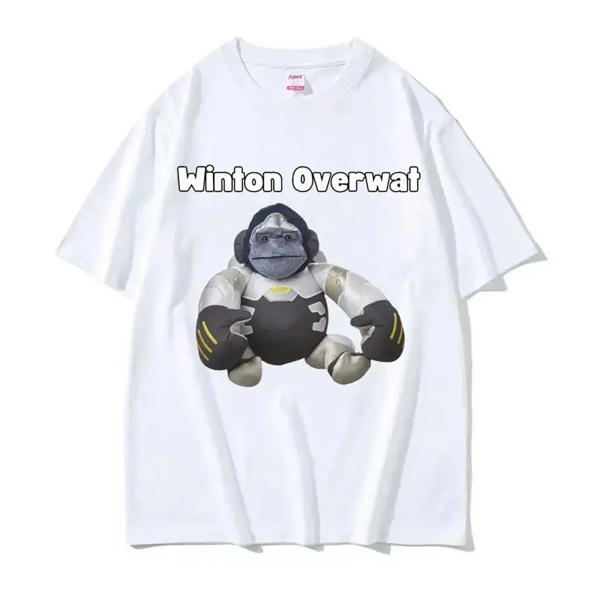 Winton Overwat Meme Funny Gaming Graphic T Shirt Fashion Gothic Humor T-shirts Men Women Oversized Cotton T-shirt Y2k Streetwear