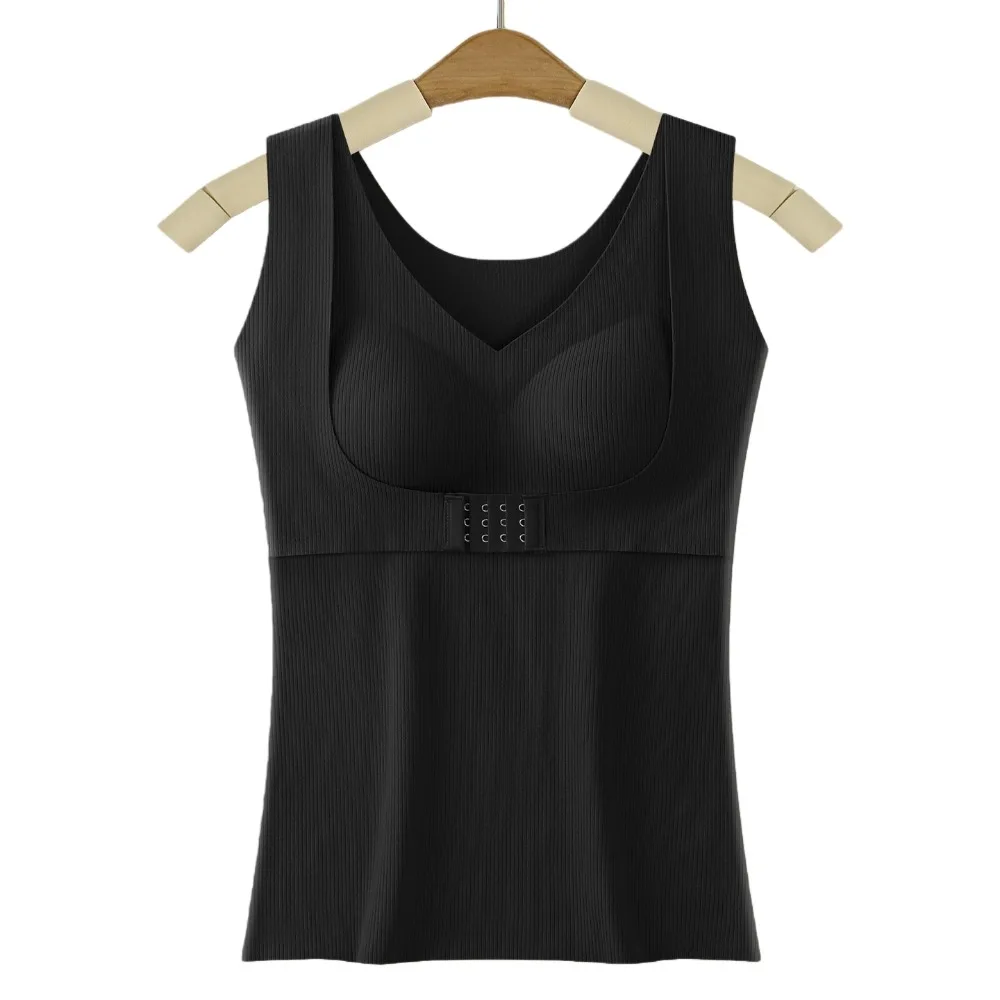 

Slimming Thermal Shapewear Camisole Velvet Fleece Sleeveless Postpartum Body Shaper Belly Contracting with Padded Cups