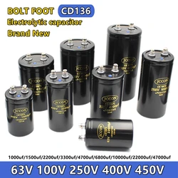 JCCON 63 100 250 400 450V 1000 1500 22000 3300uf 47000 MFD Aluminum Screw Audio Filtering Electrolytic Capacitor Bolt Capacitors