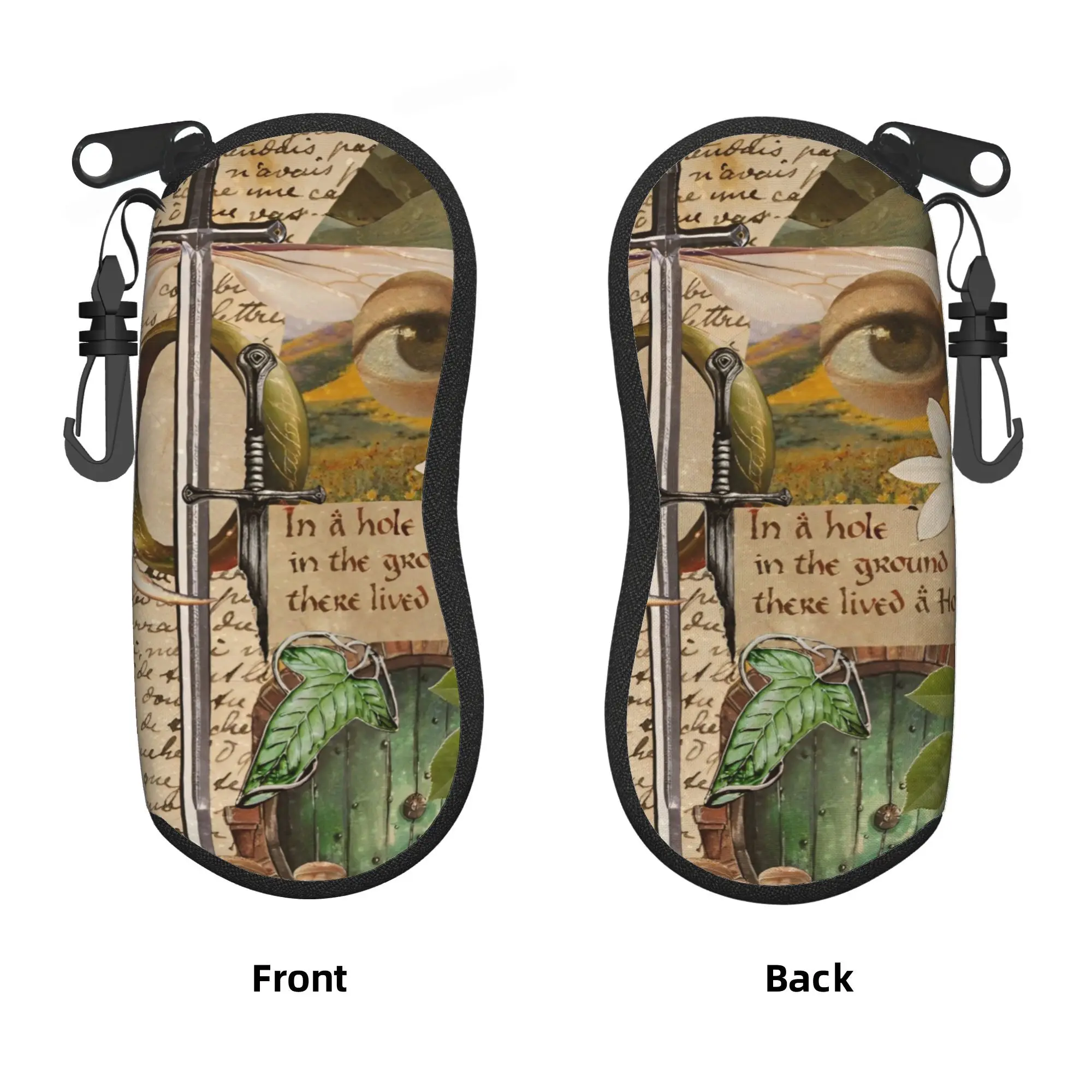 L-Lords Of The R-Rings Glasses Case Cover  Zip Sunglasses Pouch Men Women Pocket Eyeglass Cases Cover Fashion Eyewear Storage