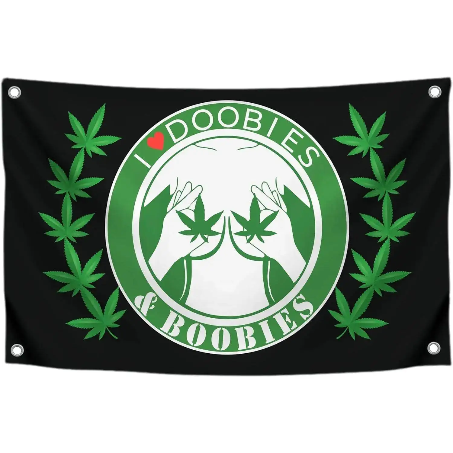 Tapestry Wall Flags Decor I Love Doobiess And Boobies Single Sided For Funny Polyester Tapestry Cool Wall Flags For Decor College Dorm Room