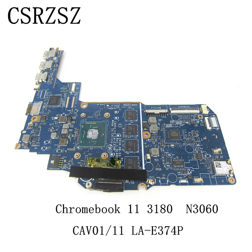 For Dell  11 3180  Laptop motherboard with N3060 CPU CAV01 / 11 LA-E374P CN-03G5CF 03G5CF Tested