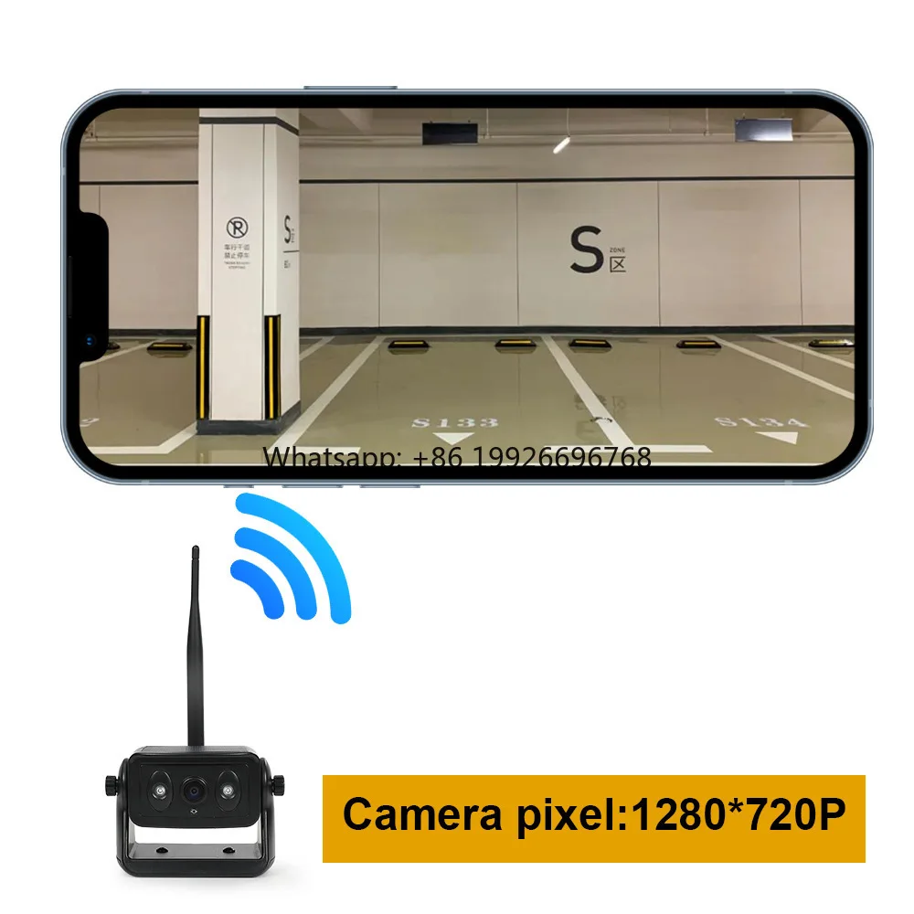 

2.4G Wireless WiFi Backup Camera Waterproof Reverse Imaging Magnetic Mount Built-in Battery Solar Charging Remote Control for fa