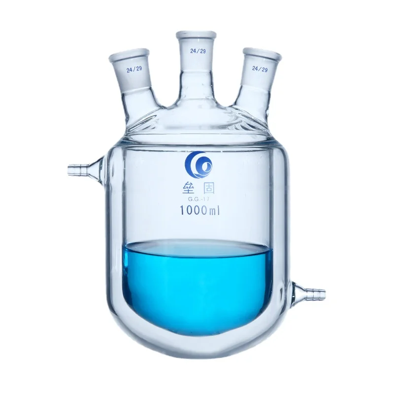 1Pcs 50ml 100ml 150ml 250ml 500ml 1000ml Double-Layer Reactor Glass Jacketed Reaction Flask