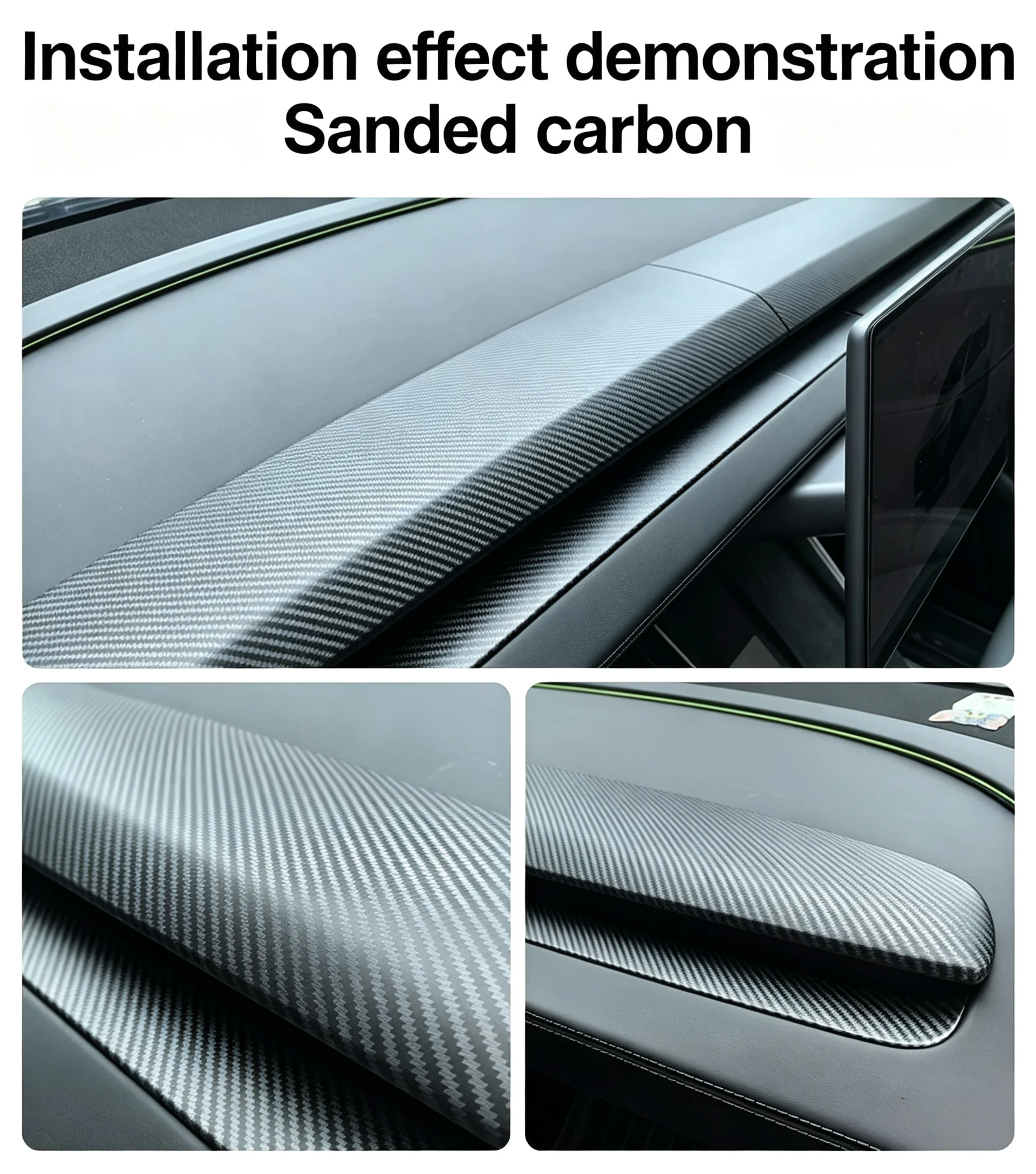4-teiliger Armaturenbrett-Dekorrahmen für Tesla Model 3 Highland /Y Juniper/YL/YS Luftauslass Original Passform Abdeckung Innenzubehör – Detail 13