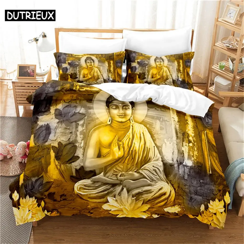 

Buddha Statue Bedding Set Duvet Cover Set 3d Bedding Digital Printing Bed Linen Queen Size Bedding Set Fashion Design