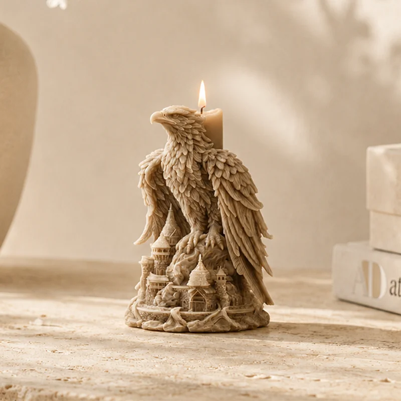 Eagle Castle Art Kerzenform: Exquisit gemusterte Adlerschloss-Duftkerze / dekorative Verzierung, trendiges Geschenk und Personalisierung