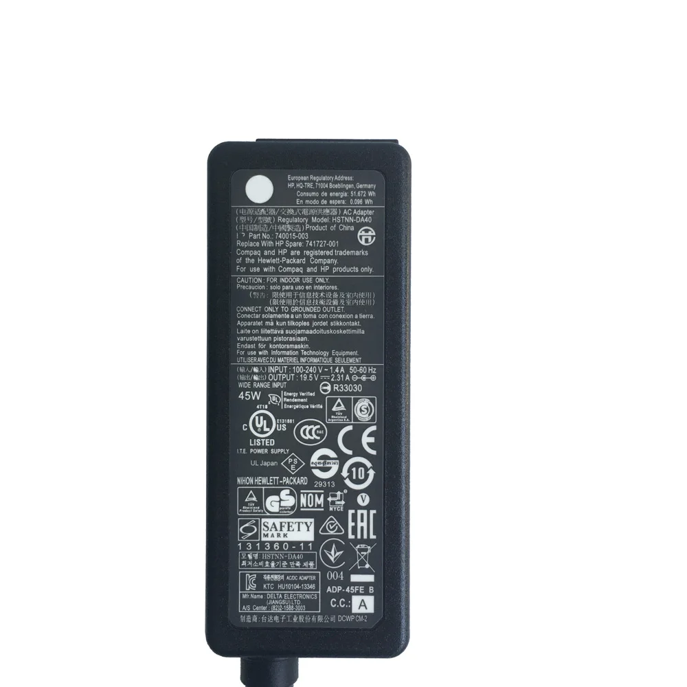 45W 19.5v 2.31a AC Adapter for HP 240 245 250 255 340 350 G2/ 240 245 250 255 G3 Notebook laptop Charger