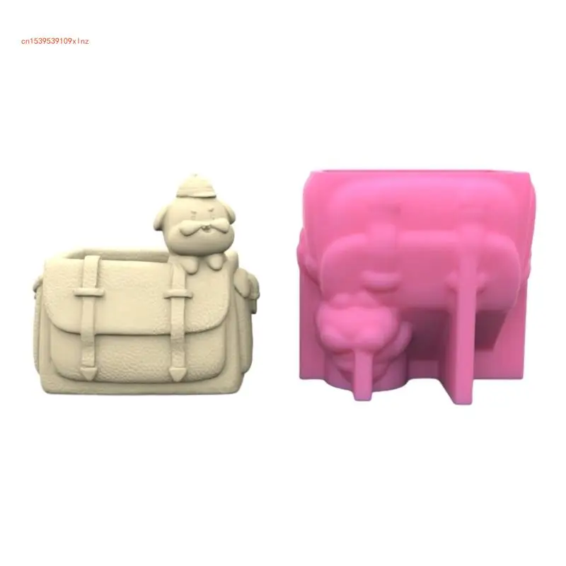 

Backpack Dog Succulent Pot Mold for DIY Concrete Flower Pots Resin Mold Pen Holder Resin Mold Desktop Decoration Home