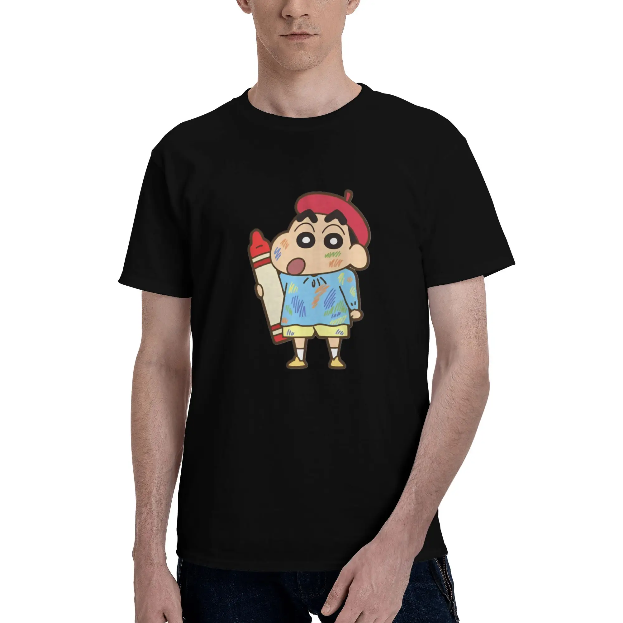 

Custom Fashion Crayons Shins Chans T Shirt Men Short-Sleeve Manga T-shirt Streetwear Tee Tops 100% Cotton Slim Fit Tshirts Gift