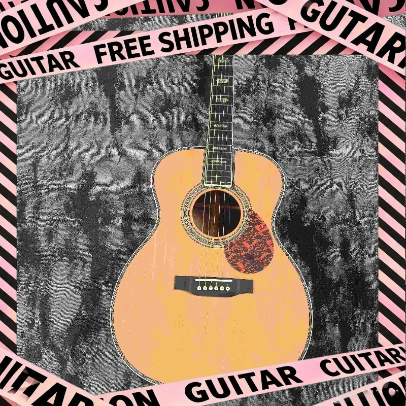 OM45 Series Acoustic Guitar Red Cedar Body Solid Top Profile Full Abalone Shell Inlaid Acoustic 6 Strings Delivery Included Gift