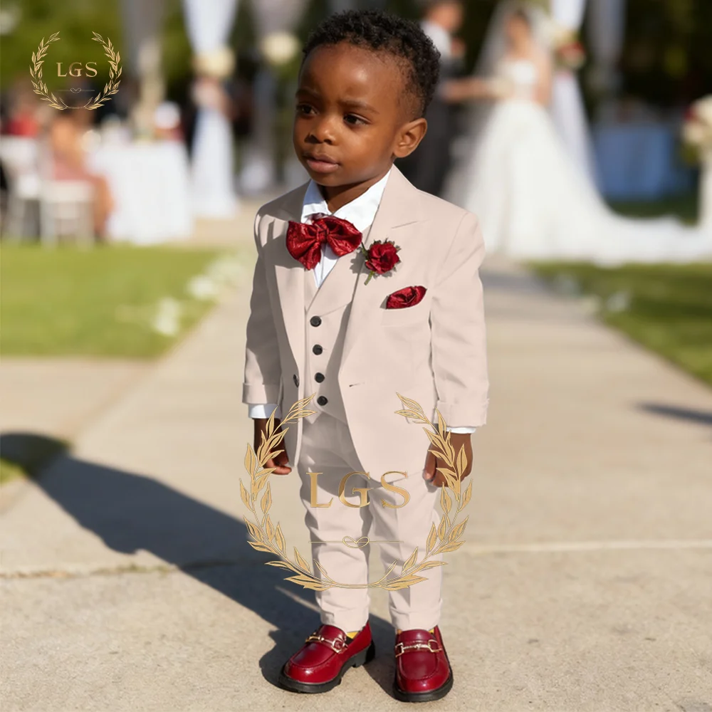 Boys' 3-Piece Suit - Customizable Size, Slim Fit, Fit for Wedding/Party/Graduation, Formal & Daily Wear