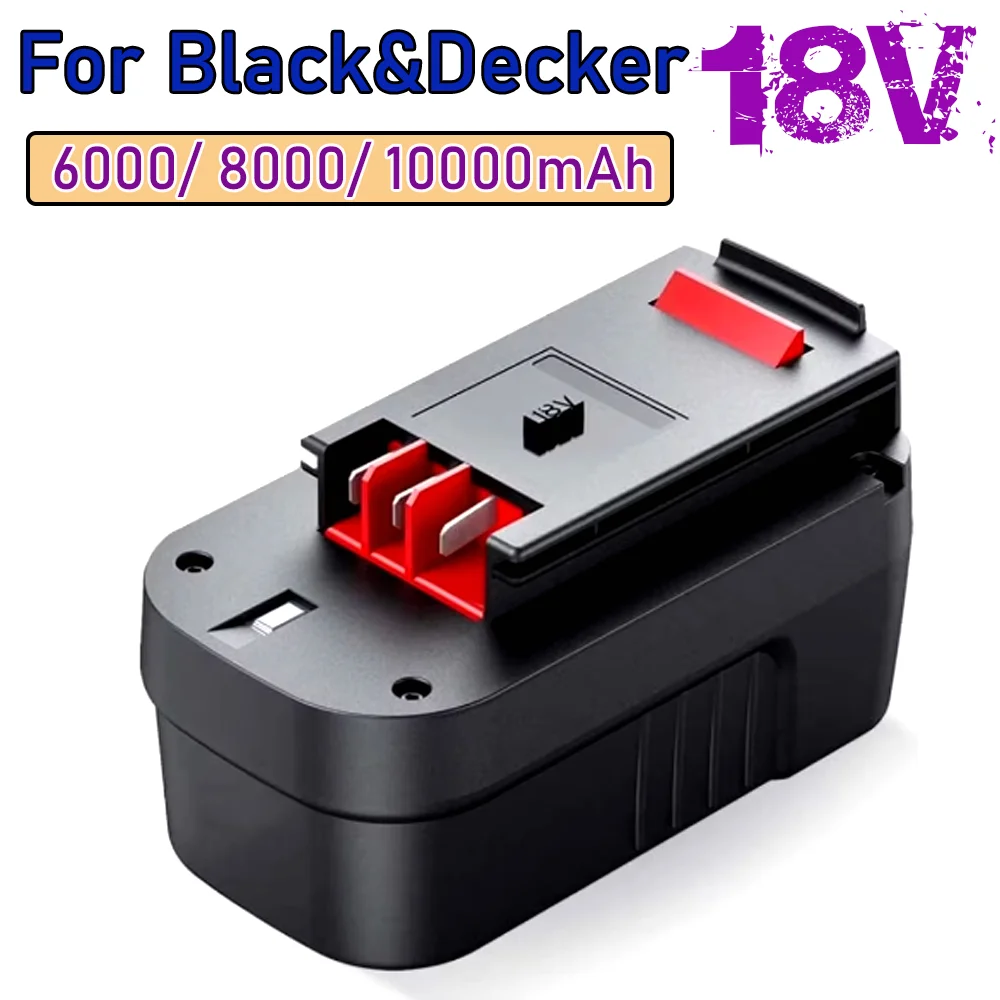 

NEW HPB 18V 10000MAH Rechargeable Tools Battery For Black&Decker Hpb18 Fs180 A1718 A18NH BD18PSK EPC18 HP188F2B KC1800Sk Fs1800C