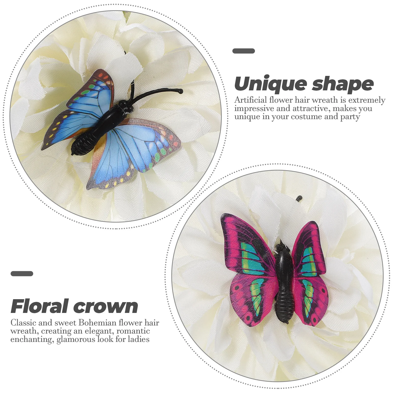 

Floral Headb Women Elegant Hair Accessories Girls Flower Crown Fabric Headpiece Wreath Bohemian Wedding Fashion Show Photograph