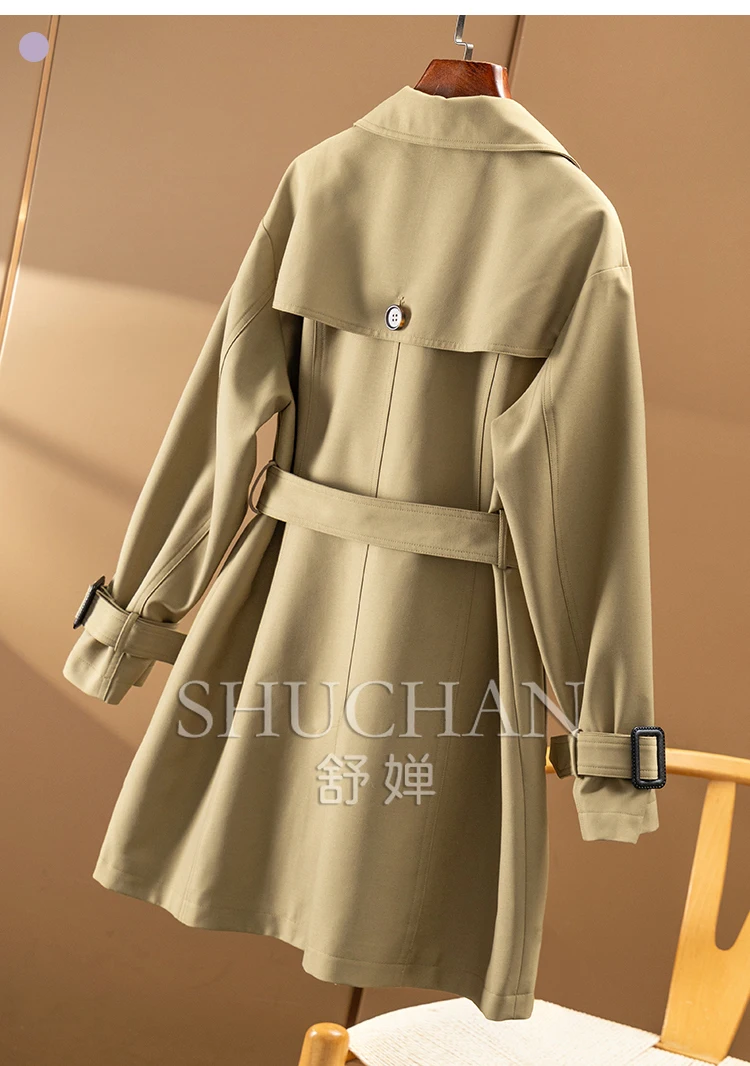 classic wear 10,000 years, British G early autumn classic double-breasted waist medium and long trench coat women
