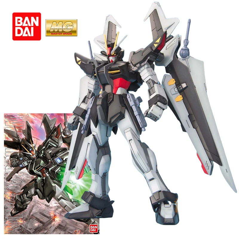 Bandai MG 1/100 Strike Noir Gundam Model Kit Strike Noir Action Figure Mobile Suit Gundam Toy for Boy Gift