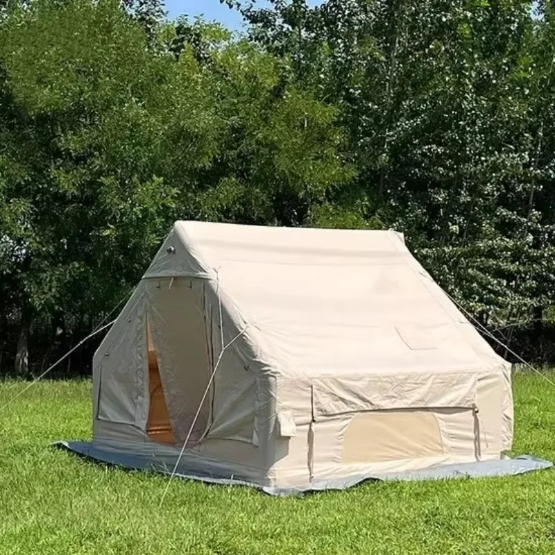 4-6 person inflatable camping tent with pump waterproof and windproof, with mesh doors and windows for easy setup