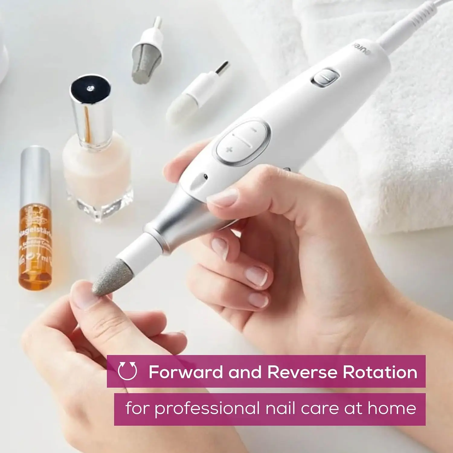 Kit Trapano Elettrico per Unghie 7-in-1 con Luce LED, Velocità Regolabili per Manicure e Pedicure Professionali