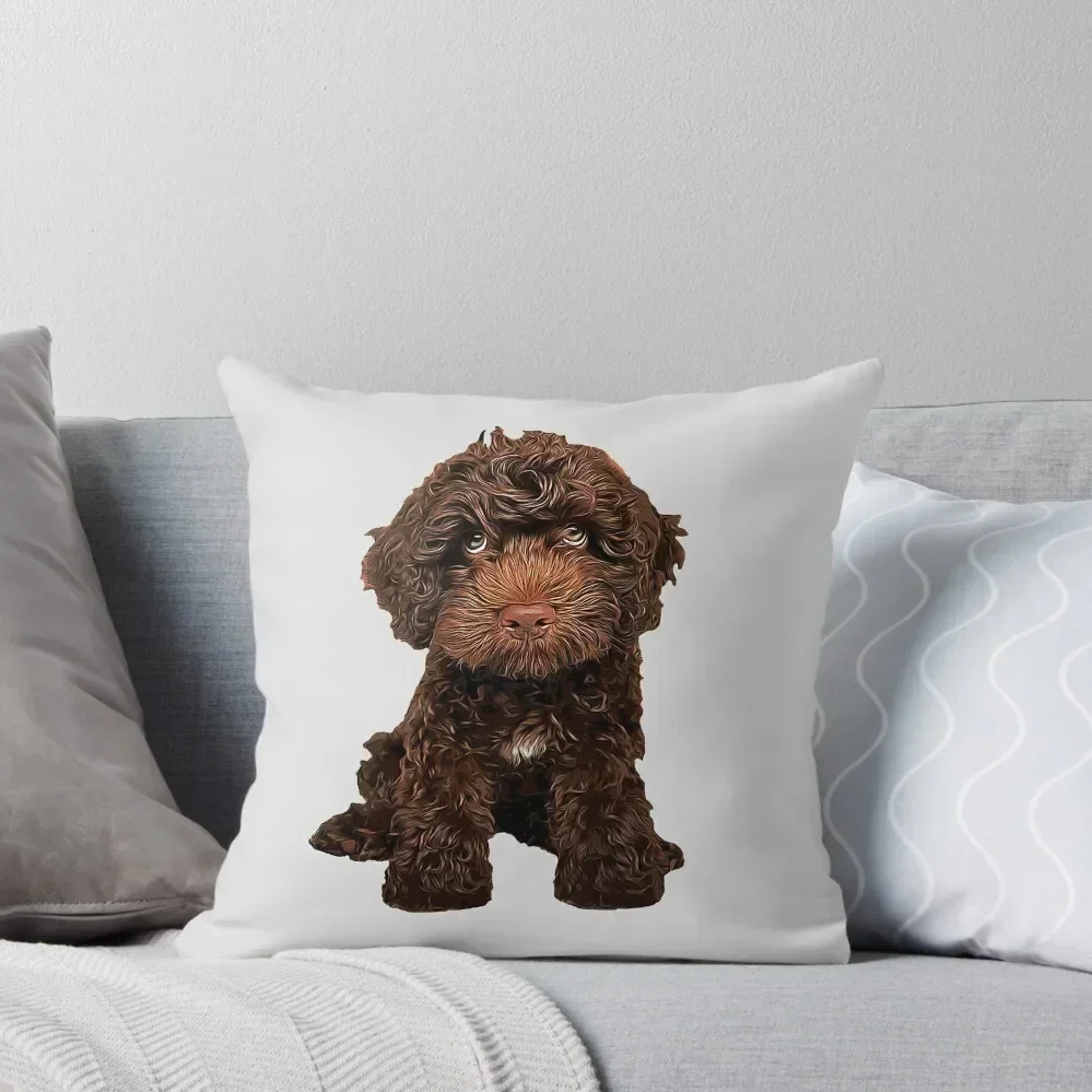 Cockapoo Chocolate Puppy Dog Poodle Mix Throw Pillow Sofa Cushions Sofa Decorative Covers Elastic Cover For Sofa pillow