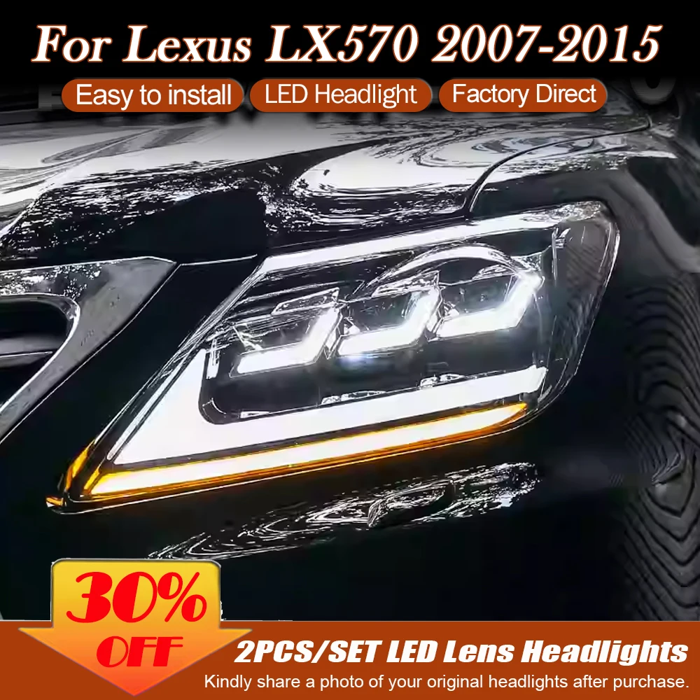 

Светодиодные фары для Lexus LX570 2009 2010 2011 2012 2013 2014 2015 Фара автомобиля Передние фары Динамические указатели поворота Автоаксессуары
