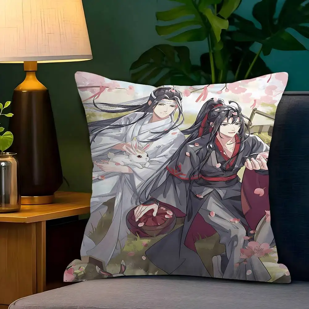 Funda de cojín de Anime Grandmaster Mo Dao Zu Shi, regalo, decoración para el hogar, oficina, dormitorio, sofá, coche, 45x45