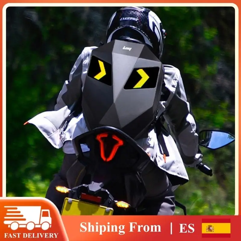 Mochila para Motocicleta con Pantalla LED Programable, Bolsa para Laptop de Gran Capacidad, Impermeable, con Bluetooth, para Casco