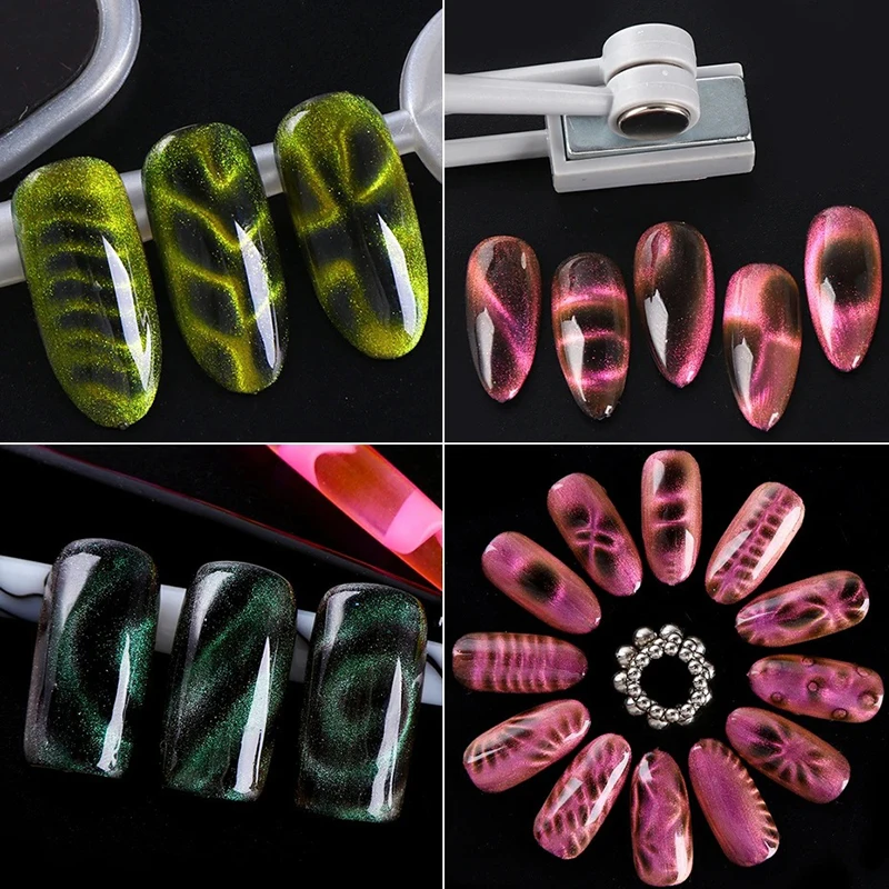 1/4/5/6Pcs Nail Magnetic Cat Eye Magnet Cube Nails Strong Multiple Pattern Nail Art For UV Gel Polish Nails Art Design