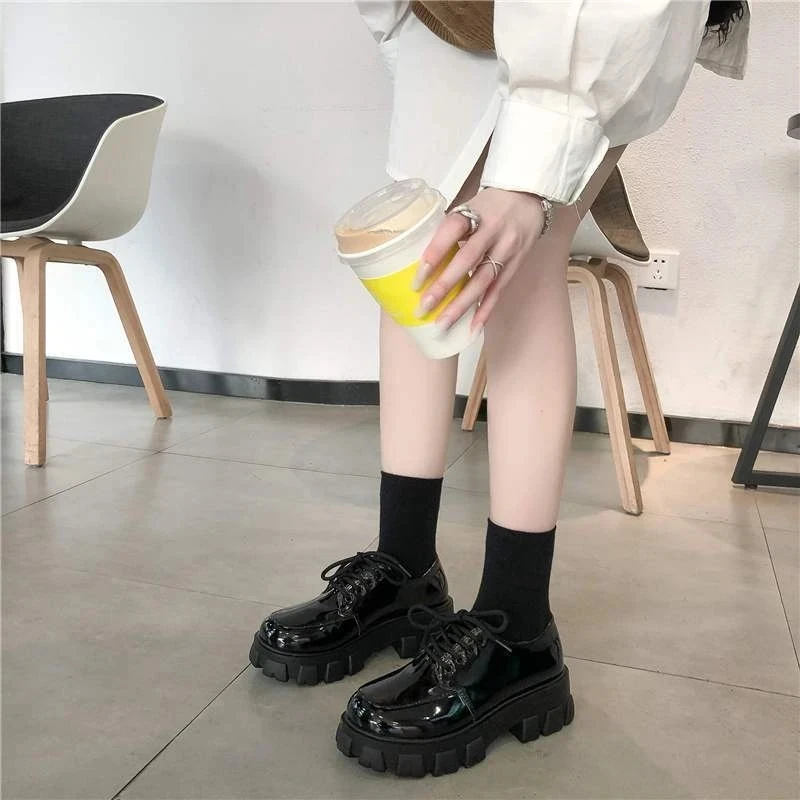 Wednesday Addams Cosplay Shoes Kids Thick Bottom Vintage Gothic Wind Fashion Shoes Girls Women Halloween Party Costume Accessory