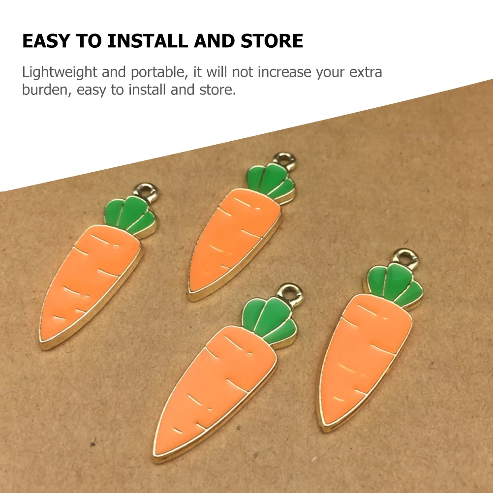 

10 Pcs Carrot Vegetable Pendant Pendants Charm Decorations Necklace Charms for Jewelry Making