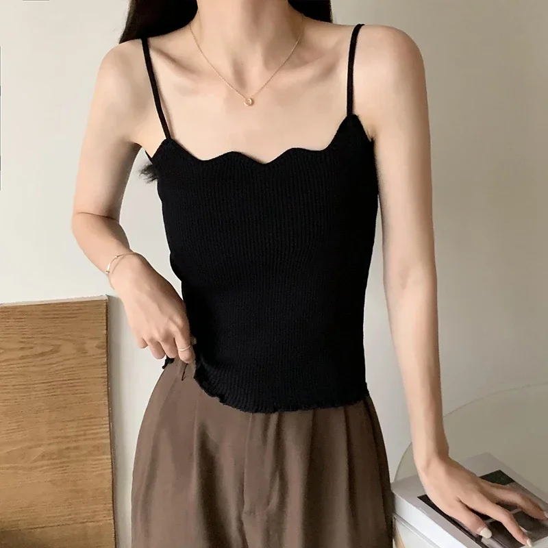 Koreanisches Einfaches Inneres Schichtungs-Tanktop, Lässiges Alltags-Top, Retro Koreanischer Stil, Gestricktes Damen-Camisole, Sommer 2026 Ärmelloses Slim-Fit-Oberteil – Detail 10