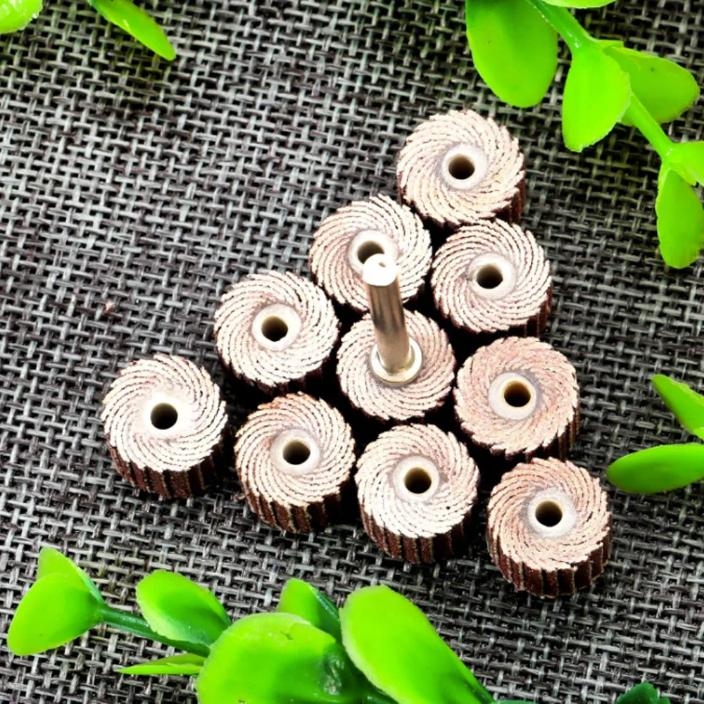 10Pcs Mini Flap Sanding Wheel Head Grinding Disc With 3mm Arbor for Rotary Tool For Wood Metal