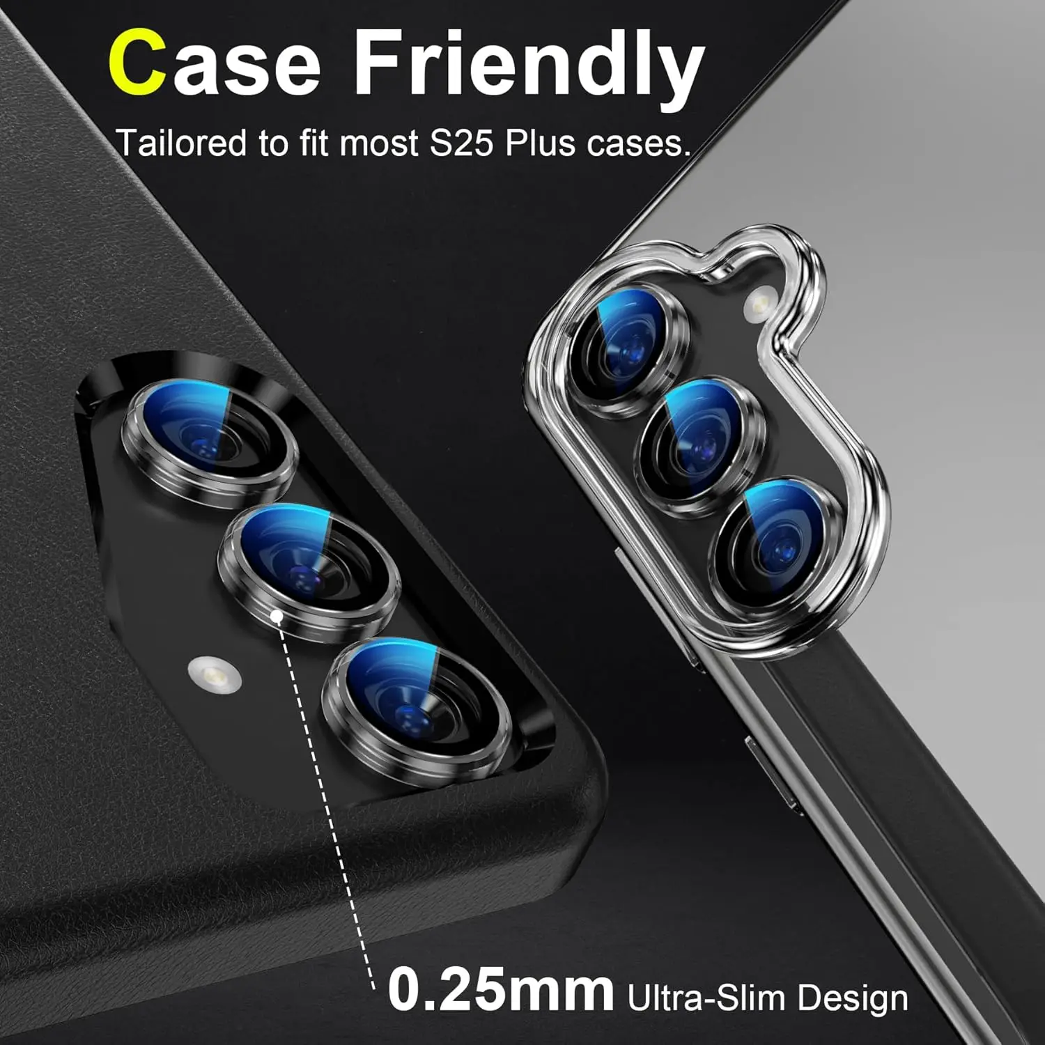 Camera Lens Protector For Samsung Galaxy S25+ Plus Accessories [1:1 Fit & Ultra Clarity] 9H Tempered Glass Metal Individua - náhled 6