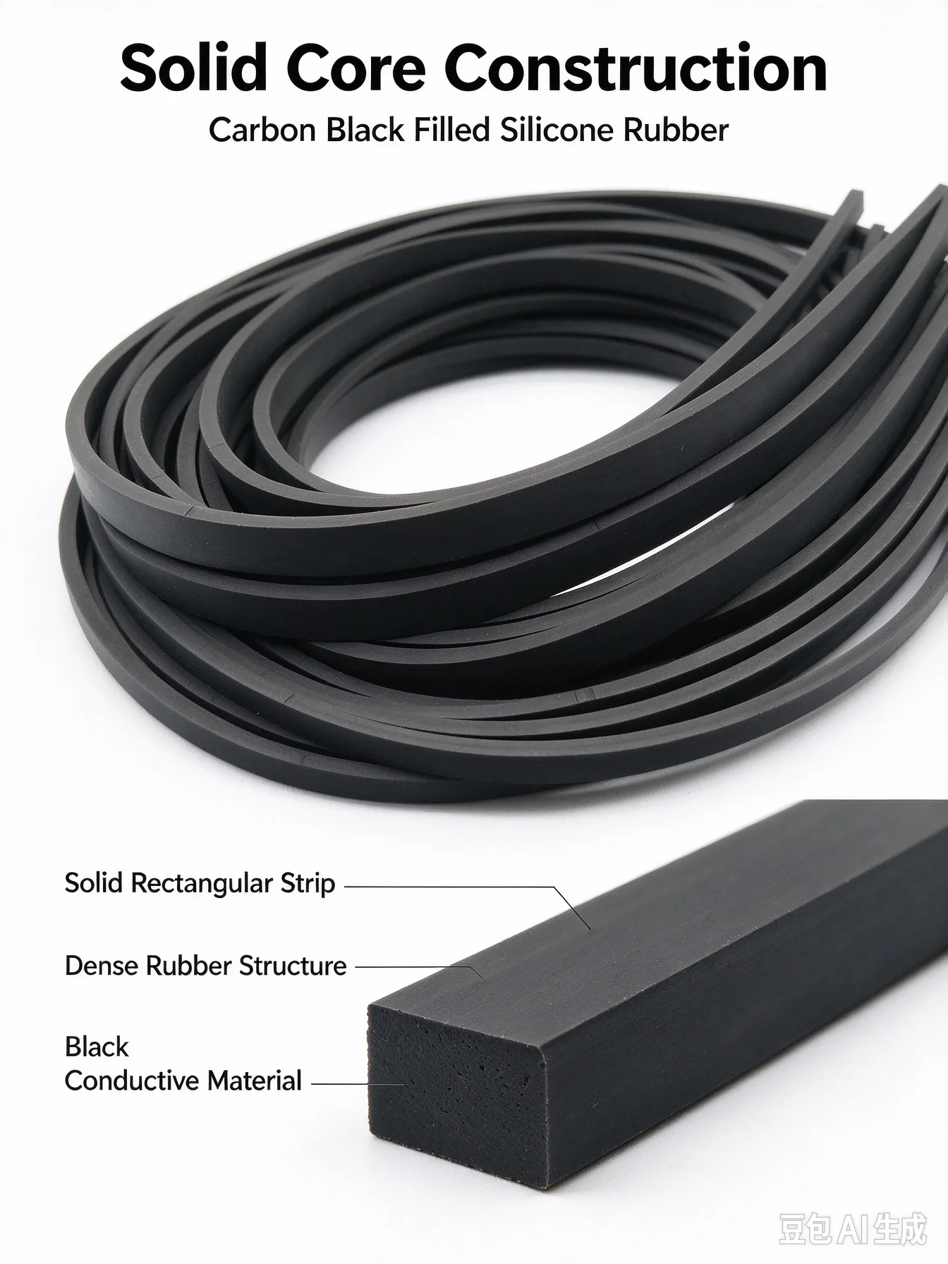 Conductive Silicone Strip Full Conductive Rubber Strip Touch Screen & Equipment Conductive Silicone Sheet Custom Cut