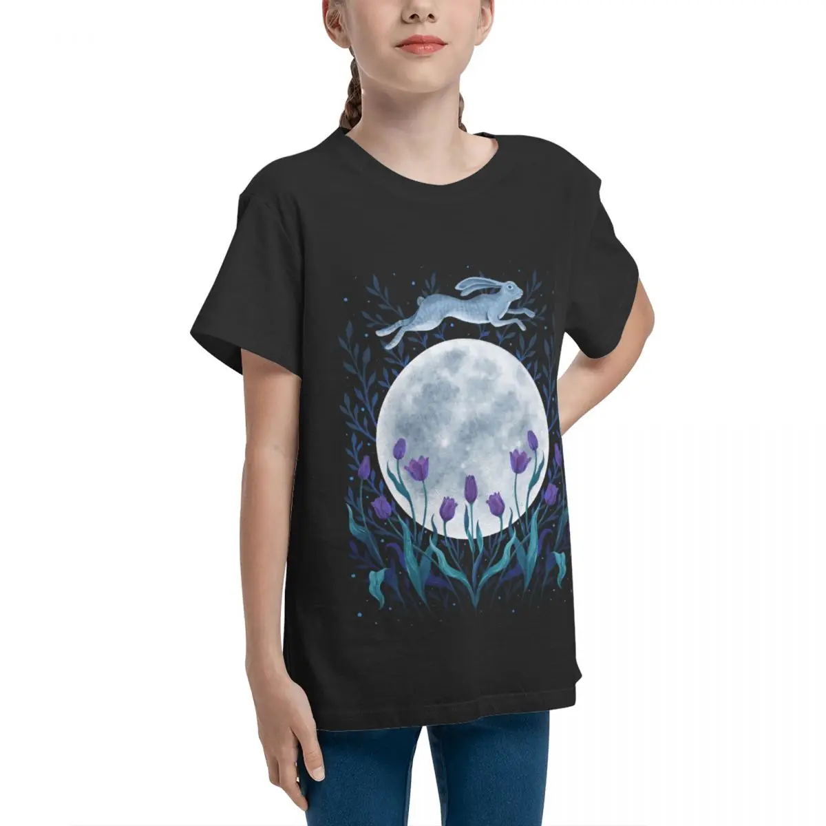 Sexy Easter Moon Women's Extra Soft E Adolescents Basic Short Sleeve T-Shirt Top tee Graphic High quality Leisure Geek