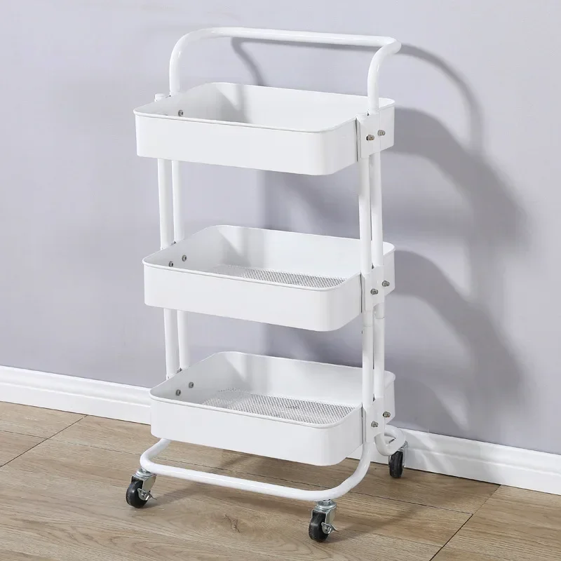 

Trolley Metal Storage peruvian wheels Wooden Elegant Designed Organization Furniture for Cosmetics Pedicure Trolley Cosmetics