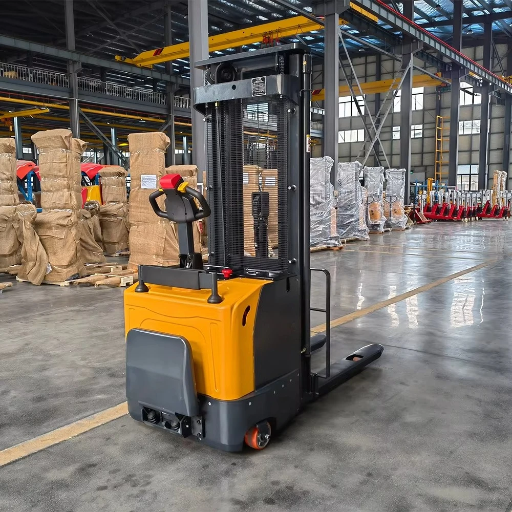 CE Approved Full Electric Stacker 2Ton 3.5m Lift Pallet Stacker Straddle Leg Design Indoor Logistics Operation