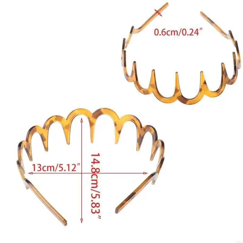 P88A – bandeau à dents longues pour femmes filles, peigne en résine plastique antidérapant, cerceau pour cheveux
