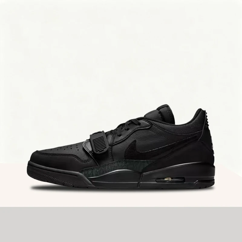 Nike Jordan Legacy 312 Black Knight Soft Fit Durable Cushioning Retro Low-Top Basketball Shoes Men's Black IQ9784-001