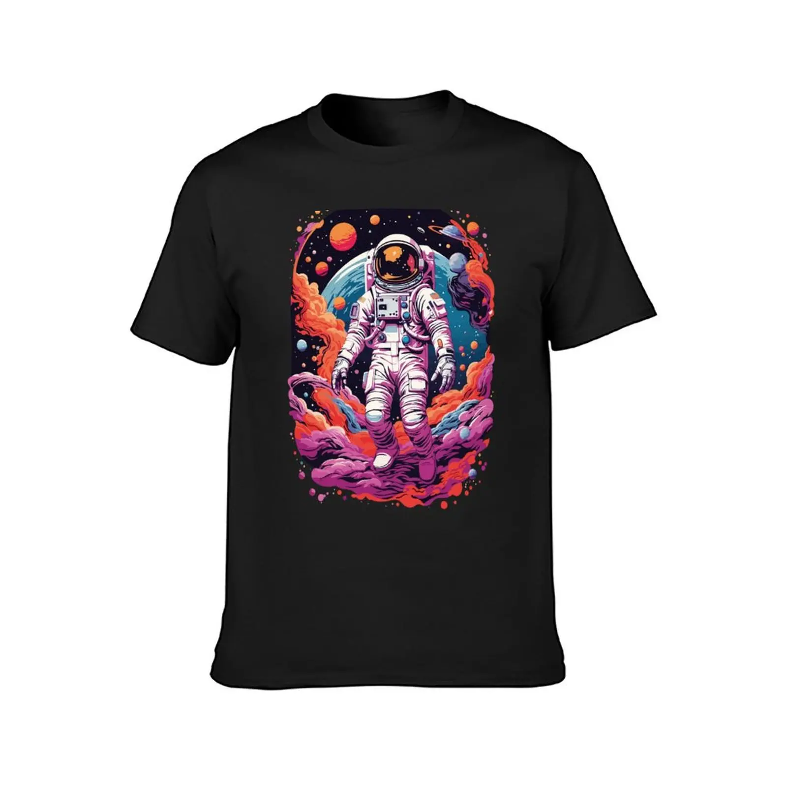 Outer Space Splash Art Colorful Fun Spaceman Astronaut Lover T-Shirt summer tops boys animal print fitted t shirts for men