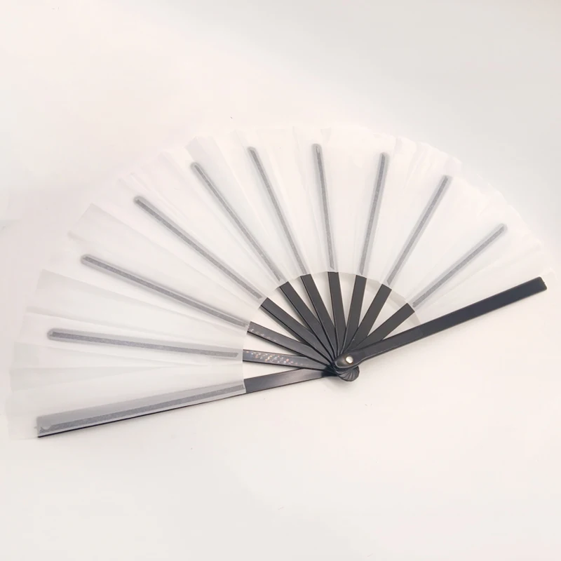 Chinese Plastic Solid Color Kung Fu Fan Large Stage Performance Folding Fan Classical Arts Dance Fan Photo Prop Home Decoration